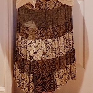 Cut and sew midi skirt